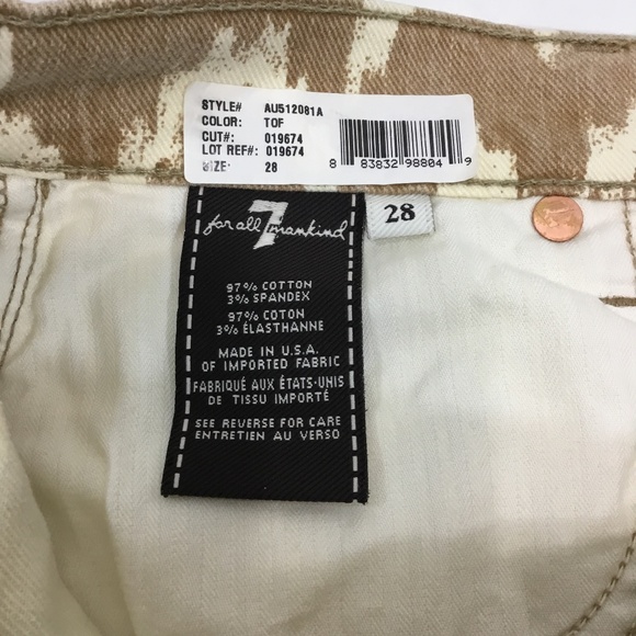 NWT 7 For All Mankind mid-rise raw hem shorts size 28 - Picture 4 of 8